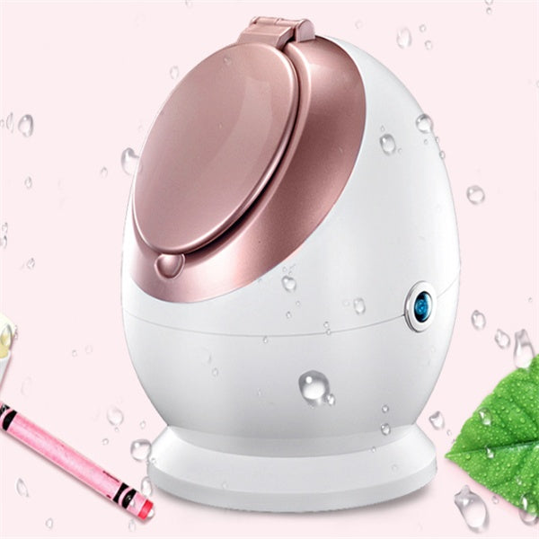White and rose gold device with a pink pencil and green leaf on a light pink background