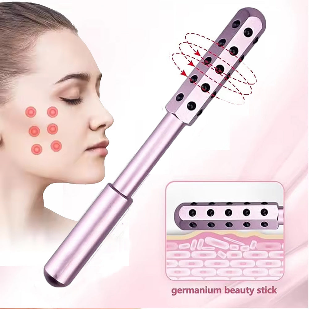 Using Non-Surgical Face Lift Germanium Beauty Stick on cheeks