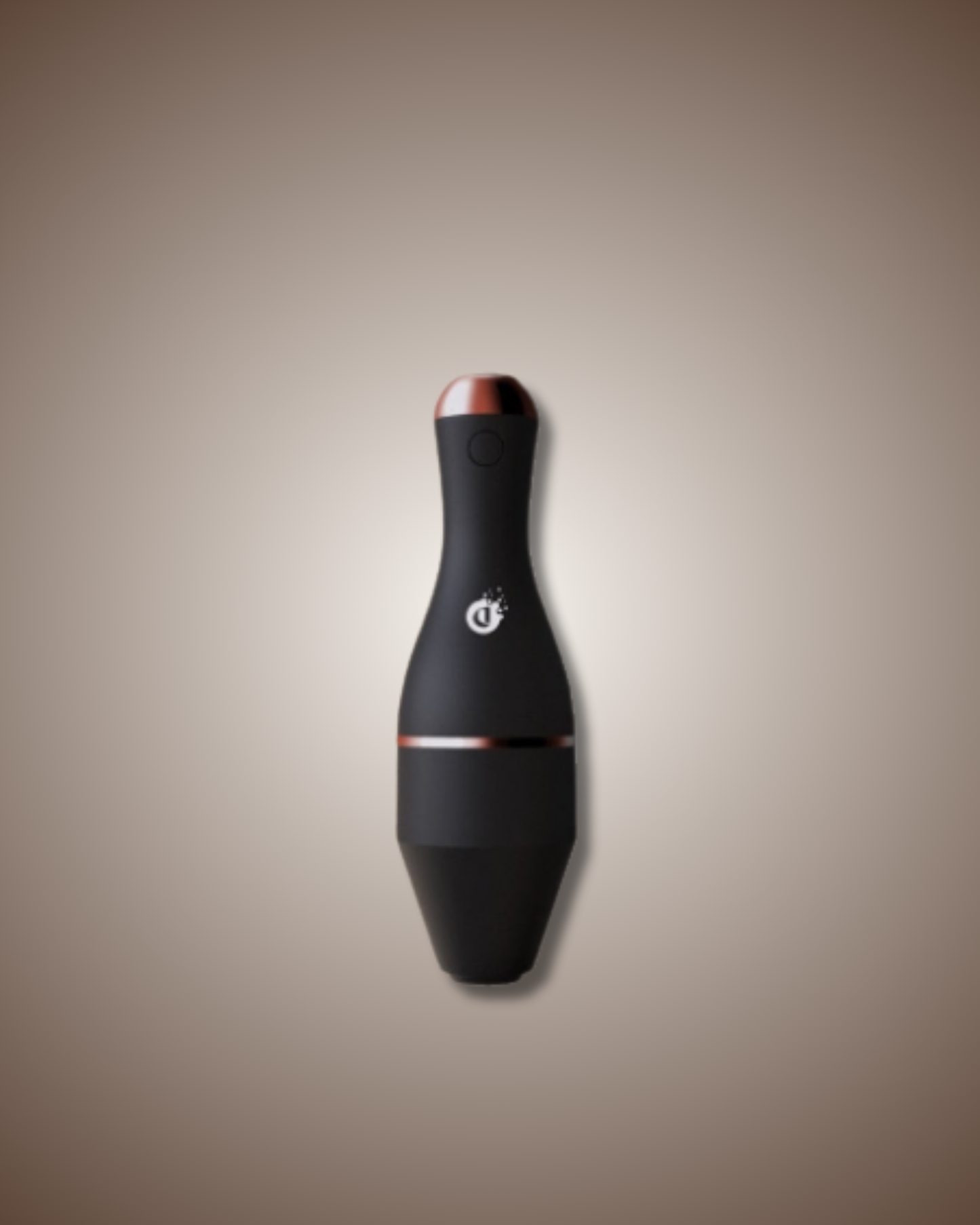 Black and red electronic device on a beige background