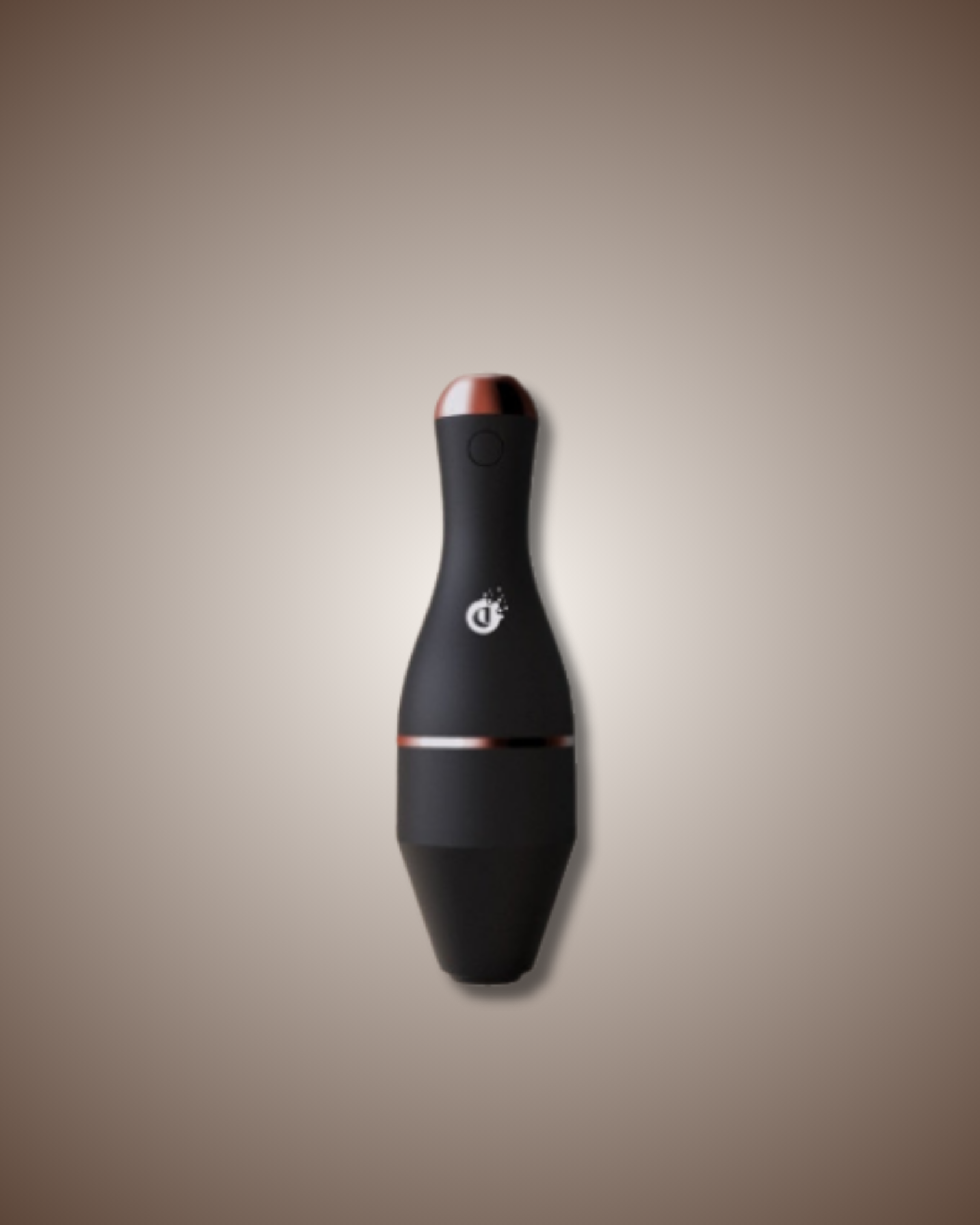 Black and red electronic device on a beige background