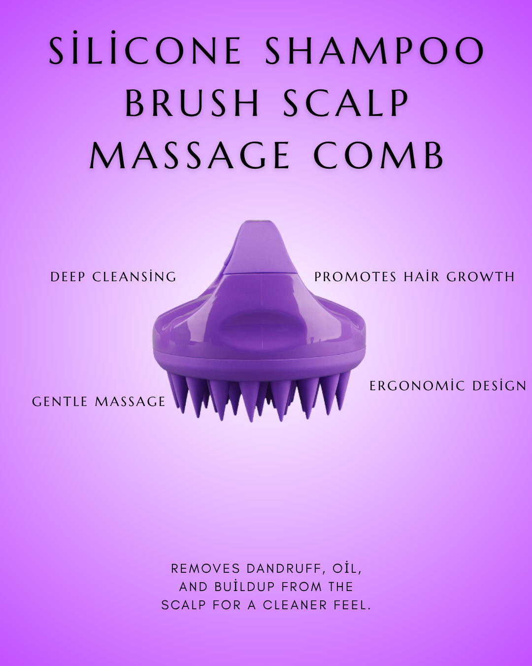 Silicone Shampoo Brush Scalp Massage Comb for Hair Washing and Relaxation