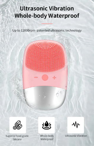 Electric Face Cleansing Brush Mini Silicone Facial Cleanser & Massager – USB Rechargeable, IPX7 Waterproof, Food-Grade Silicone (DL001)