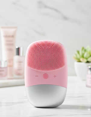 Electric Face Cleansing Brush Mini Silicone Facial Cleanser & Massager – USB Rechargeable, IPX7 Waterproof, Food-Grade Silicone (DL001)