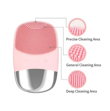 Electric Face Cleansing Brush Mini Silicone Facial Cleanser & Massager – USB Rechargeable, IPX7 Waterproof, Food-Grade Silicone (DL001)